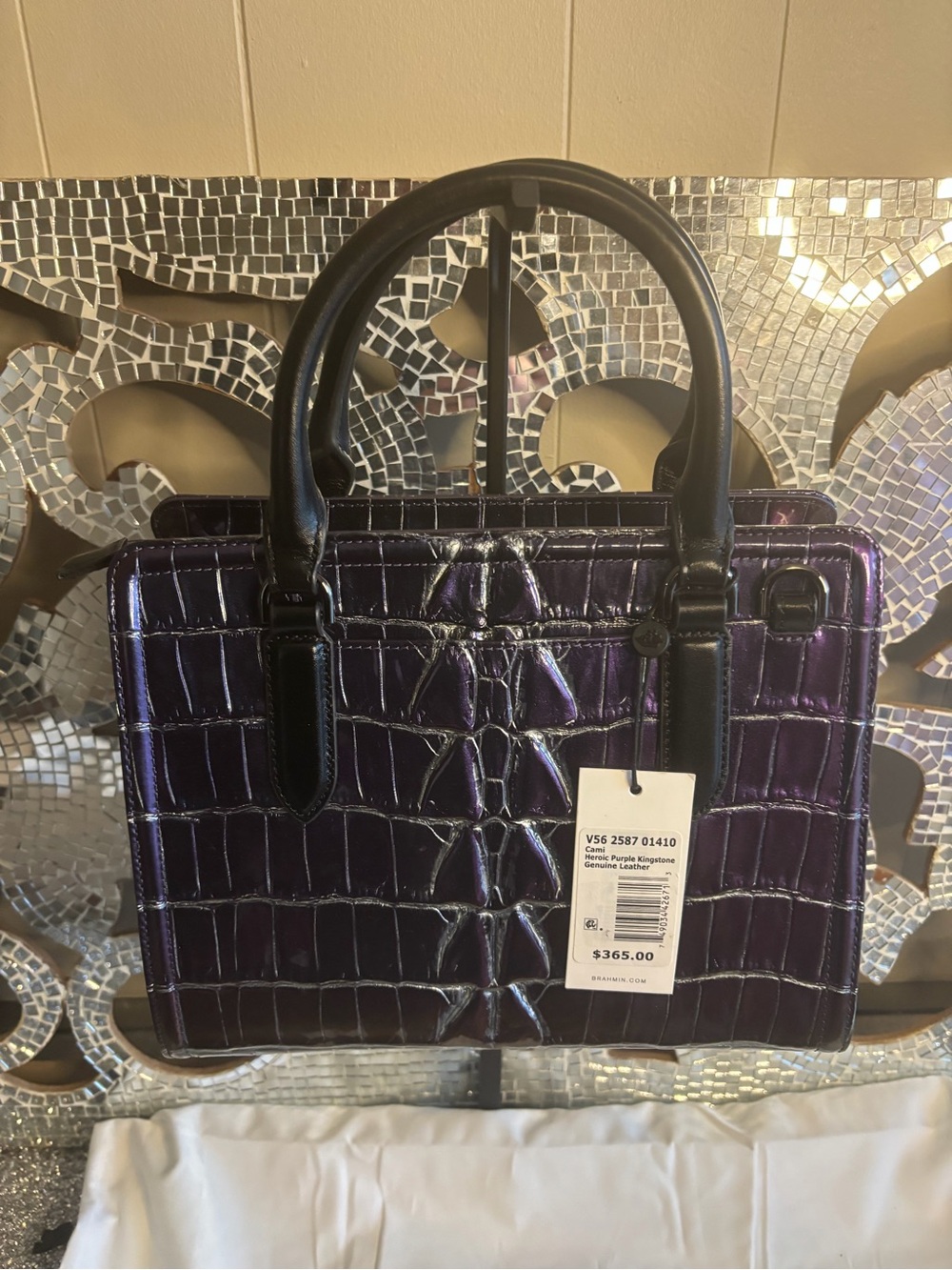 ⭐️Brahmin Cami Heroic Purple Kingstone Leather Satchel Handbag